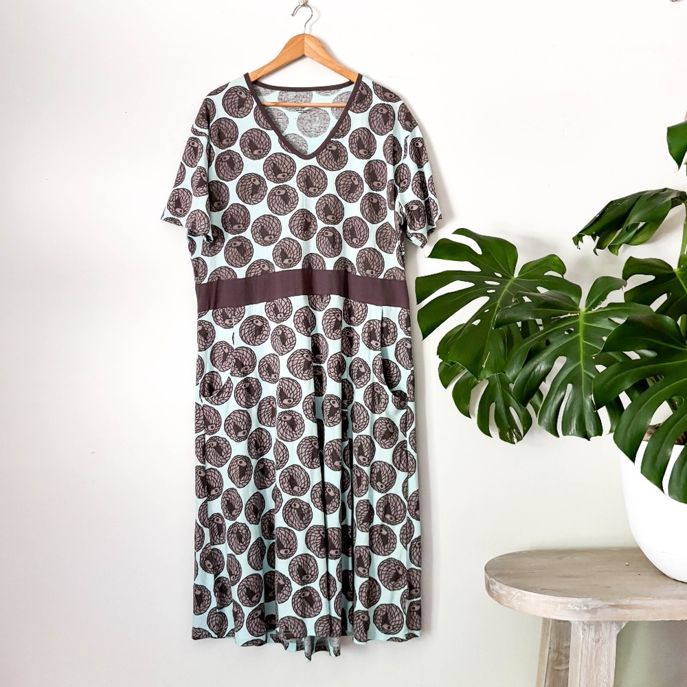 SVAHA 100% Organic Cotton Armadillo Print Dress with Pockets 3X Novelty Teacher